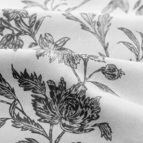 Psoiuetr Black and White Shower Curtain,Cotton Floral Cottagecore Spring Shower Curtain for Bathroom 72" W x 72" L