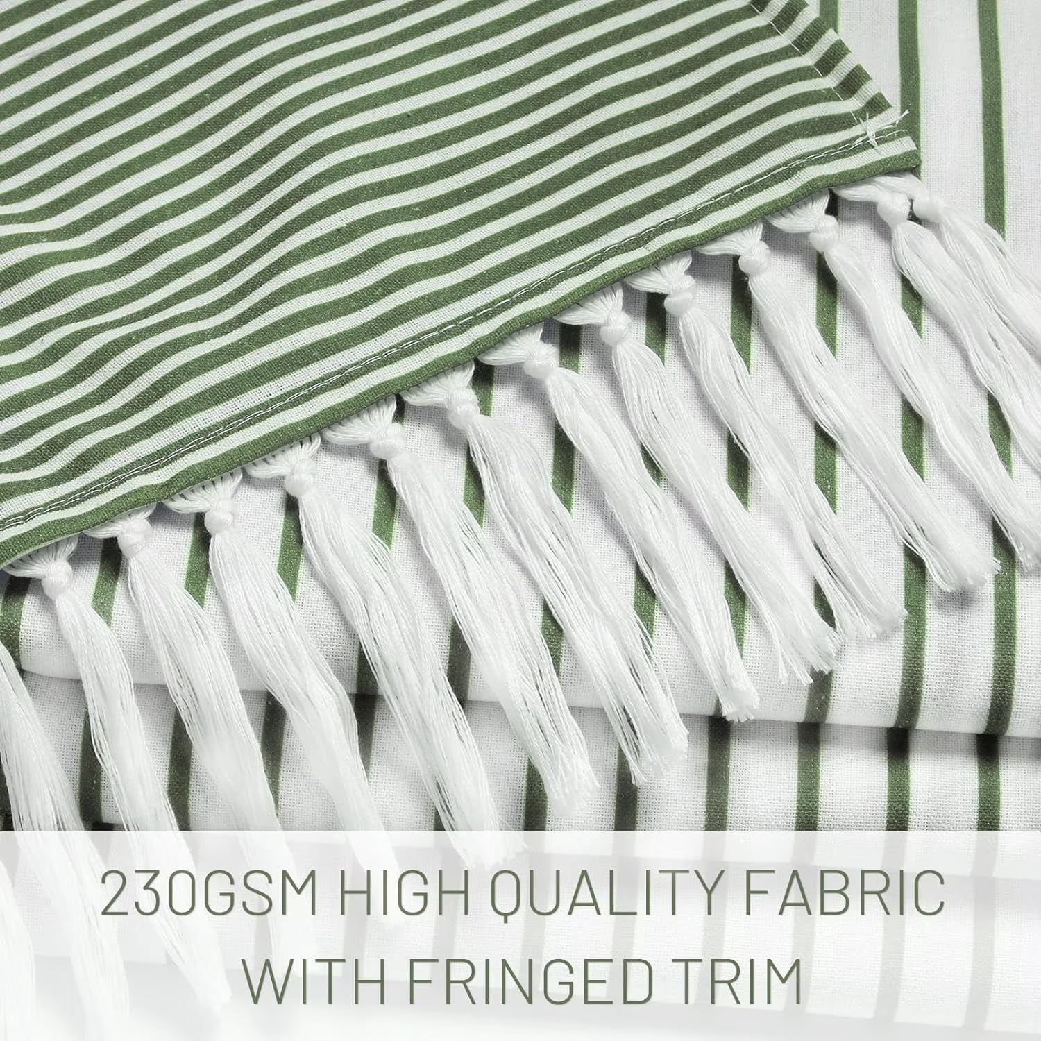 Psoiuetr Boho Sage Green Shower Curtain for Bathroom Stripe Tassel Fabric Shower Curtain 72 X 78 Inches Farmhouse Linen