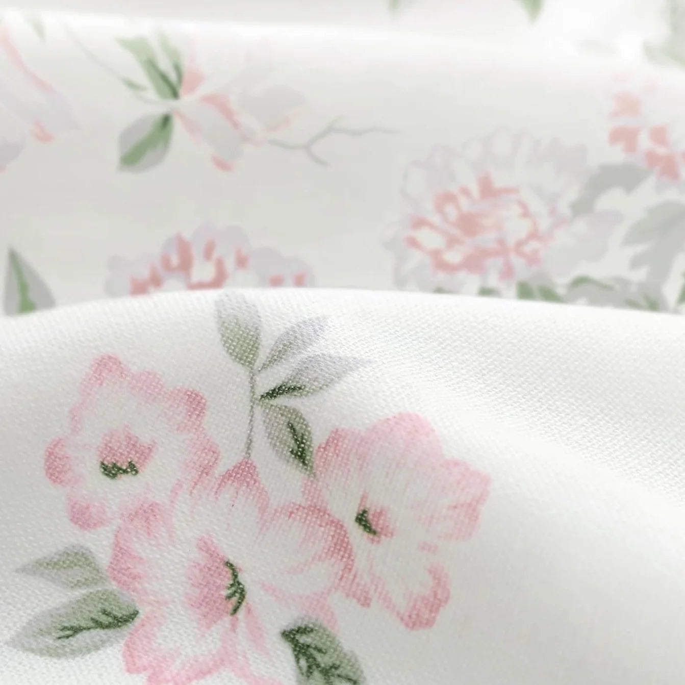 Psoiuetr Green and Pink Shower Curtain,Sage Green Cotton Floral Cottagecore Spring Shower Curtain for Bathroom 72" W x 72" L