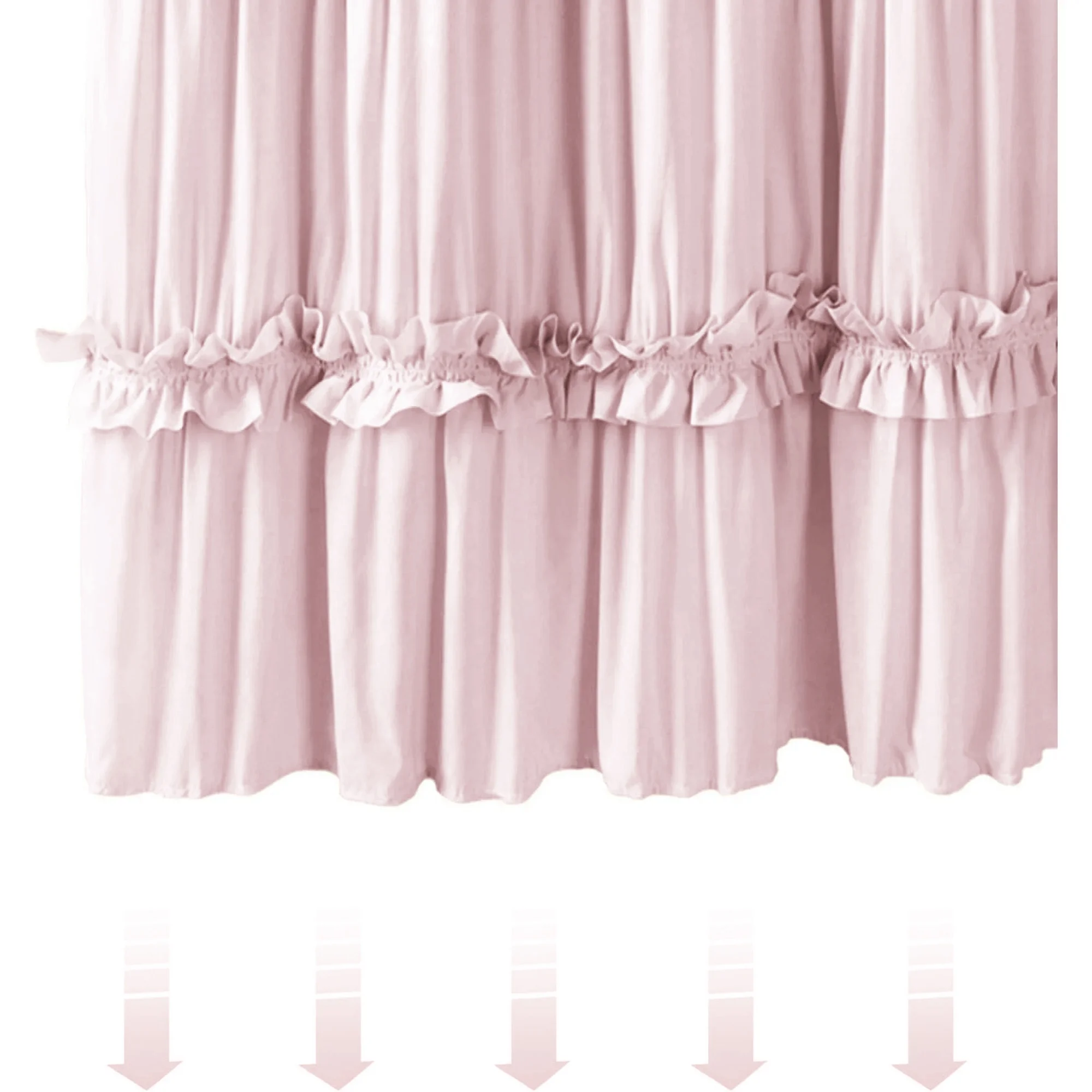 Psoiuetr Ruffle Vintage Shower Curtain Boho Farmhouse Shower Curtain for Bathroom Blush 72" L x 72" W