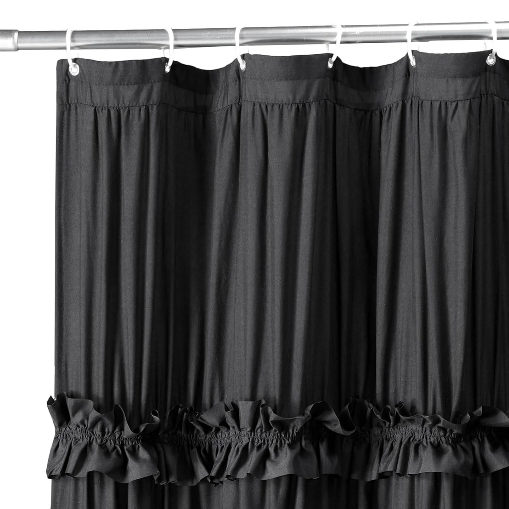 Psoiuetr Vintage Shower Curtain Boho Farmhouse Shower Curtain for Bathroom Black 72" L x 72" W