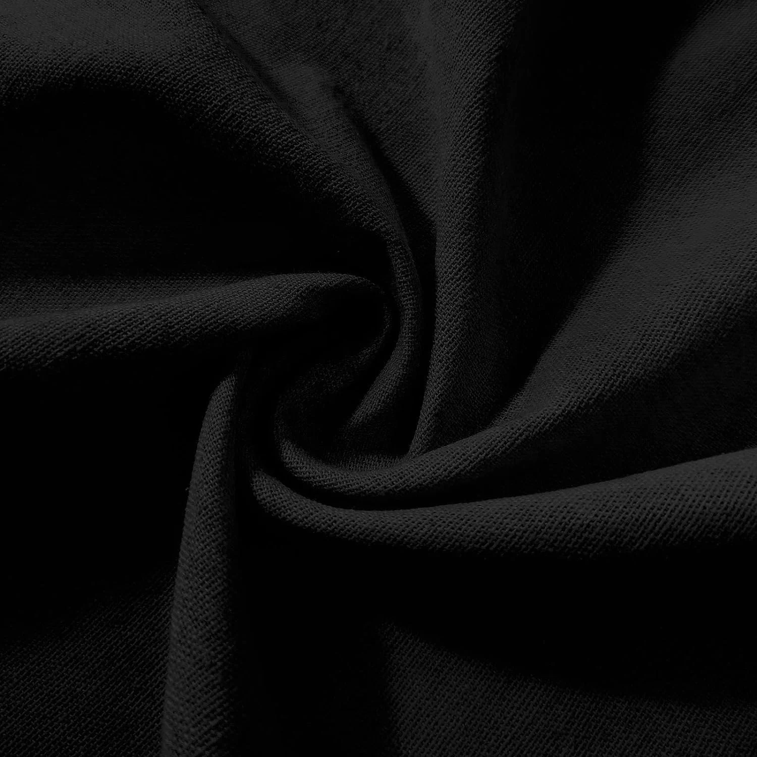 Psoiuetr Farmhouse Shower Curtain with A Ruffle Hem Black Linen Shower Curtain for Bathroom 72"x72"