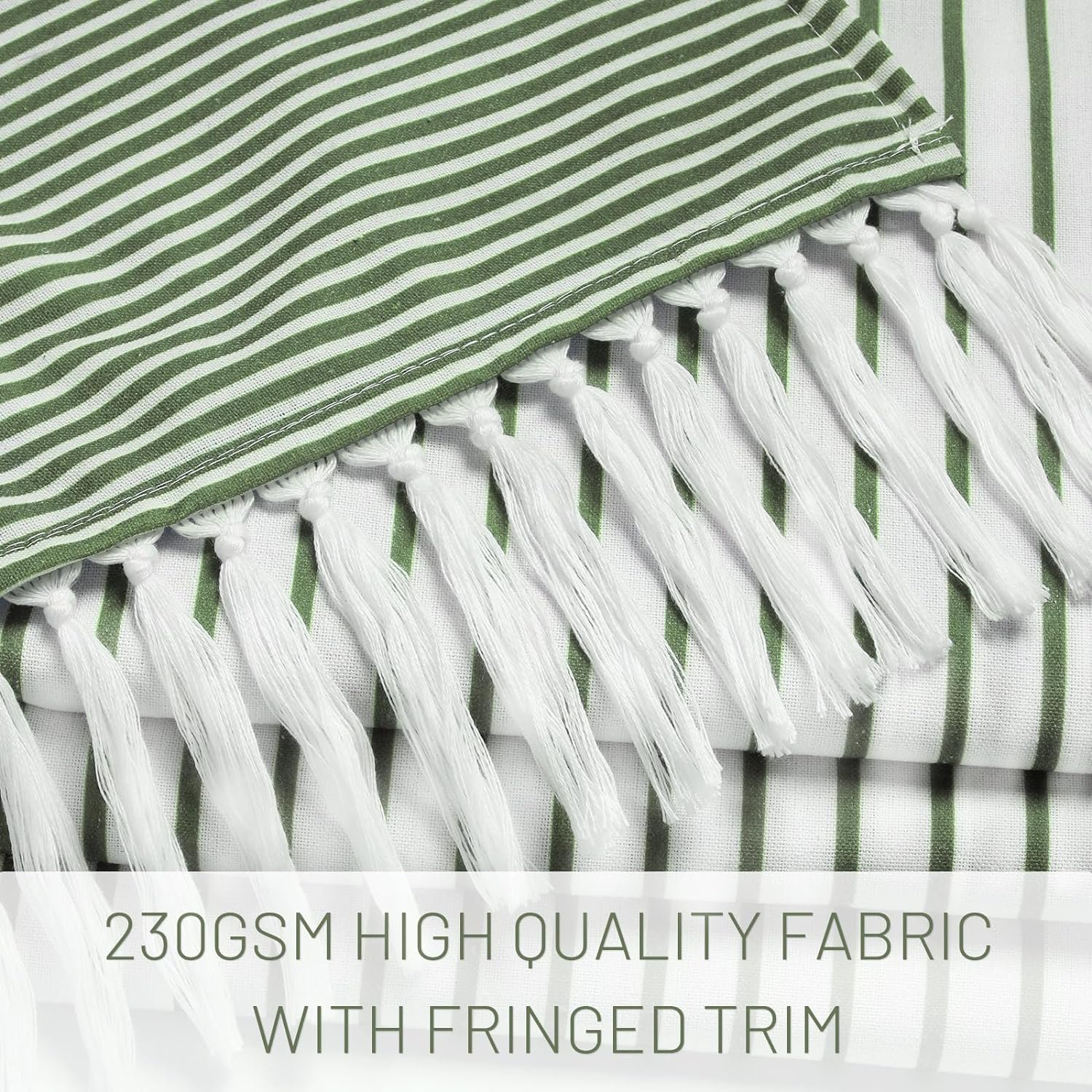 Psoiuetr Boho Sage Green Shower Curtain for Bathroom Stripe Tassel Fabric Shower Curtain 72 X 72 Inches Farmhouse Linen